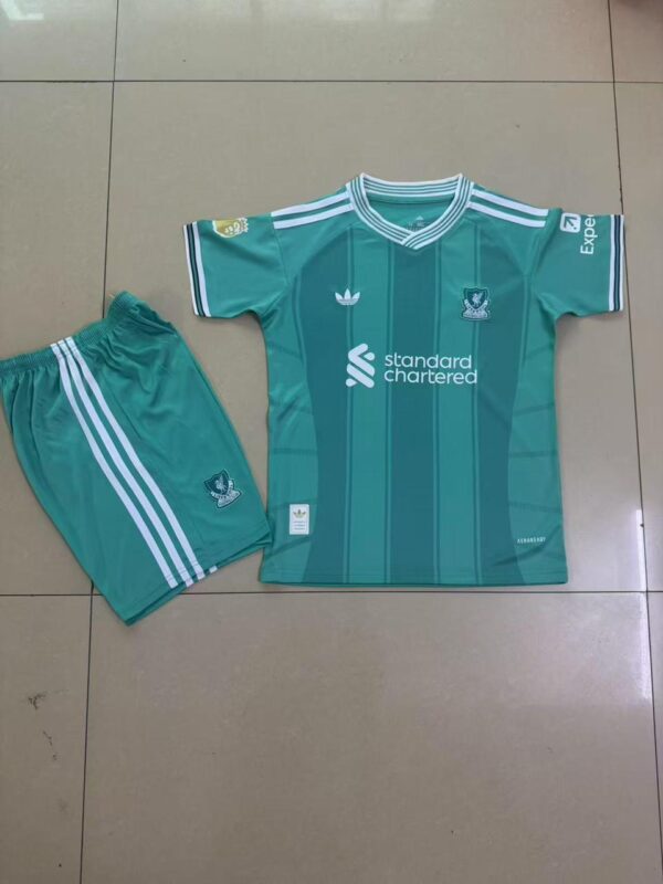 Liverpool FC 25/26 Kids Green Third Kit