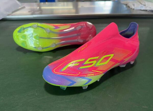 Adidas F50 Elite Laceless FG Soccer Cleats – Rosa/Azul/Amarelo