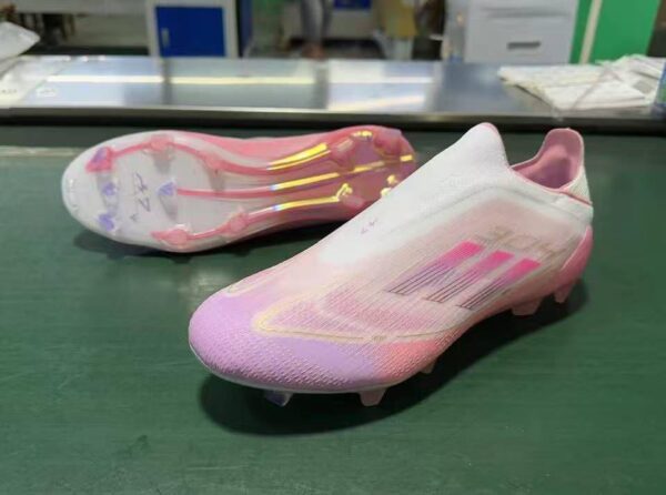 Adidas F50 Elite Laceless FG Soccer Cleats – White/Pink/Gold
