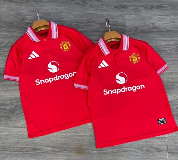Official Manchester United 25/26 Home Polo Shirt - Adidas Red & Black DNA Edition
