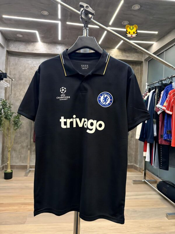 Official Chelsea FC 25/26 Special Edition Black Polo Jersey - Nike T90 Retro Third Kit